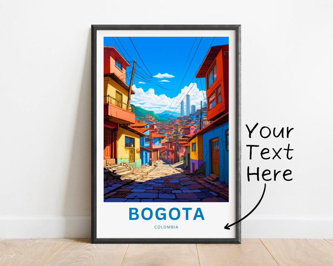 Personalized Bogota Travel Print Bogota Poster Colombia Wall Art Framed Present Gift Colombia Present