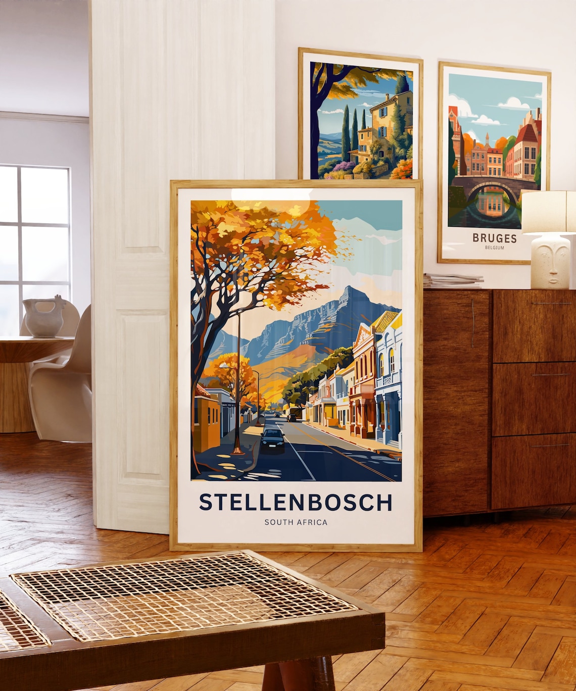 Personalized Stellenbosch South Africa Autumn Street Travel Poster - Image 5