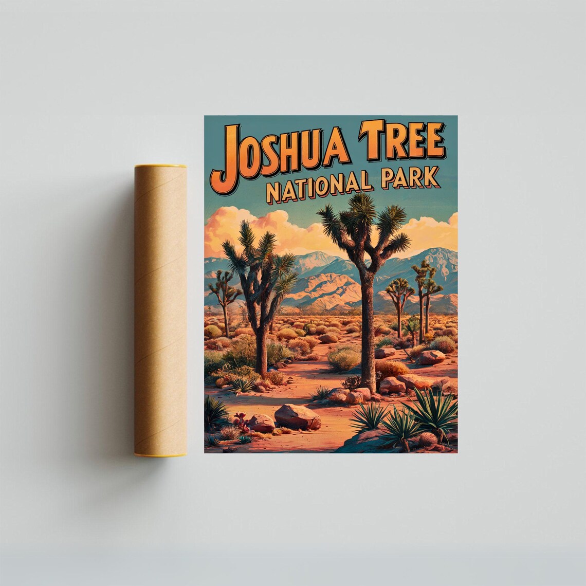 Joshua Tree National Park Desert Landscape Vintage Travel Poster - Image 3