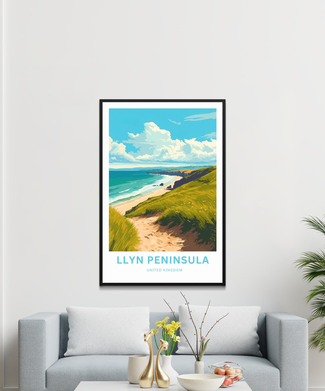 Llyn Peninsula United Kingdom Grassy Cliff Coastal Walk Poster - Image 3