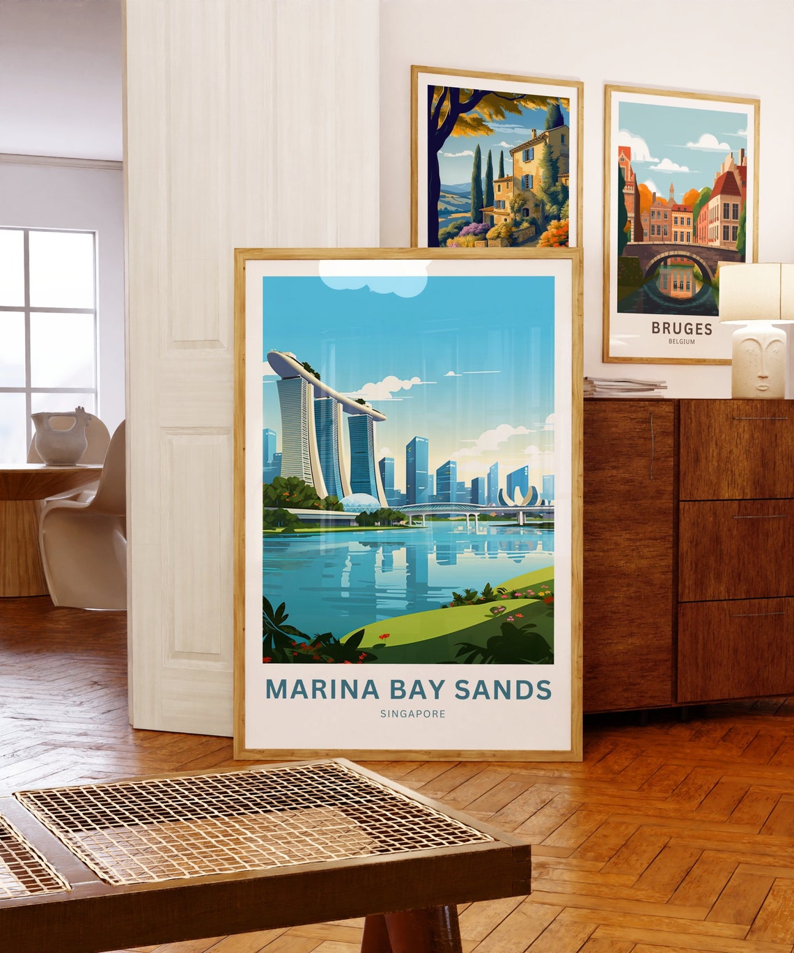 Marina Bay Sands Singapore Waterfront City Skyline Travel Poster - Image 5