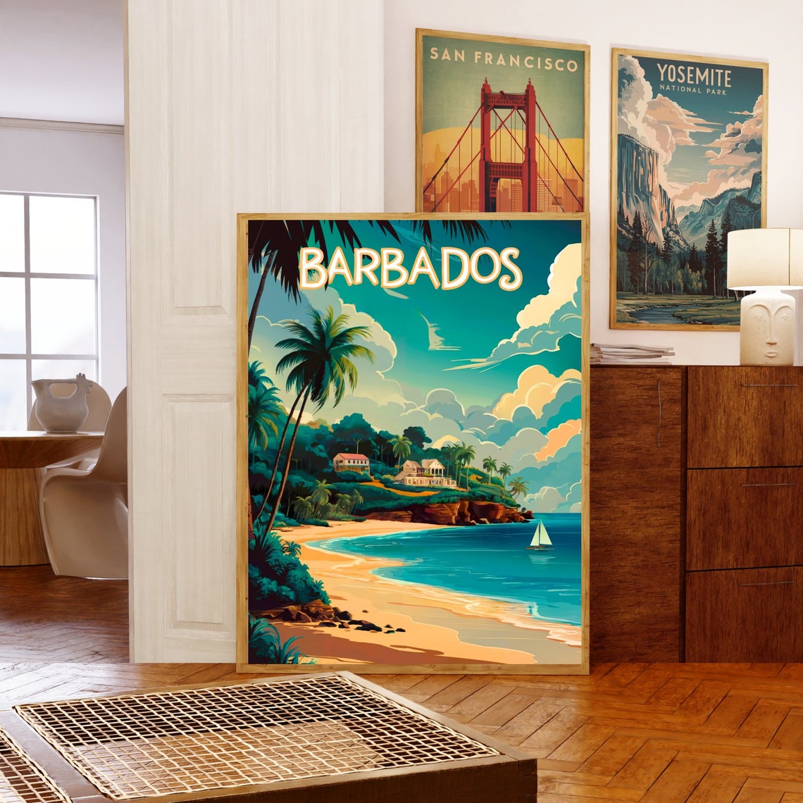 Barbados Vintage Travel Poster Barbados Print Caribbean Wall Art Framed Gift Caribbean Present - Image 5