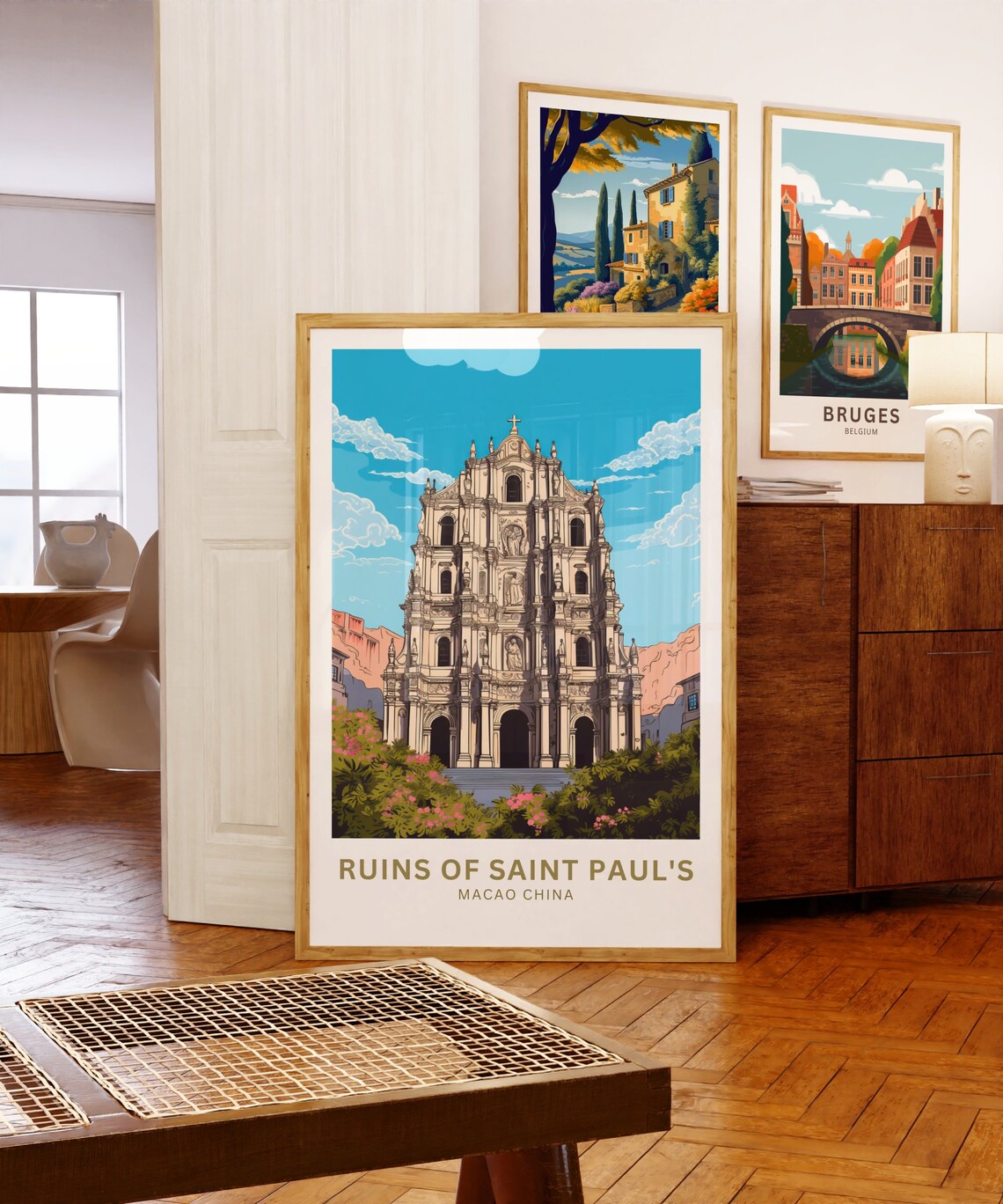 Ruins of Saint Pauls Church Macao China Custom Text Travel Poster - Image 5