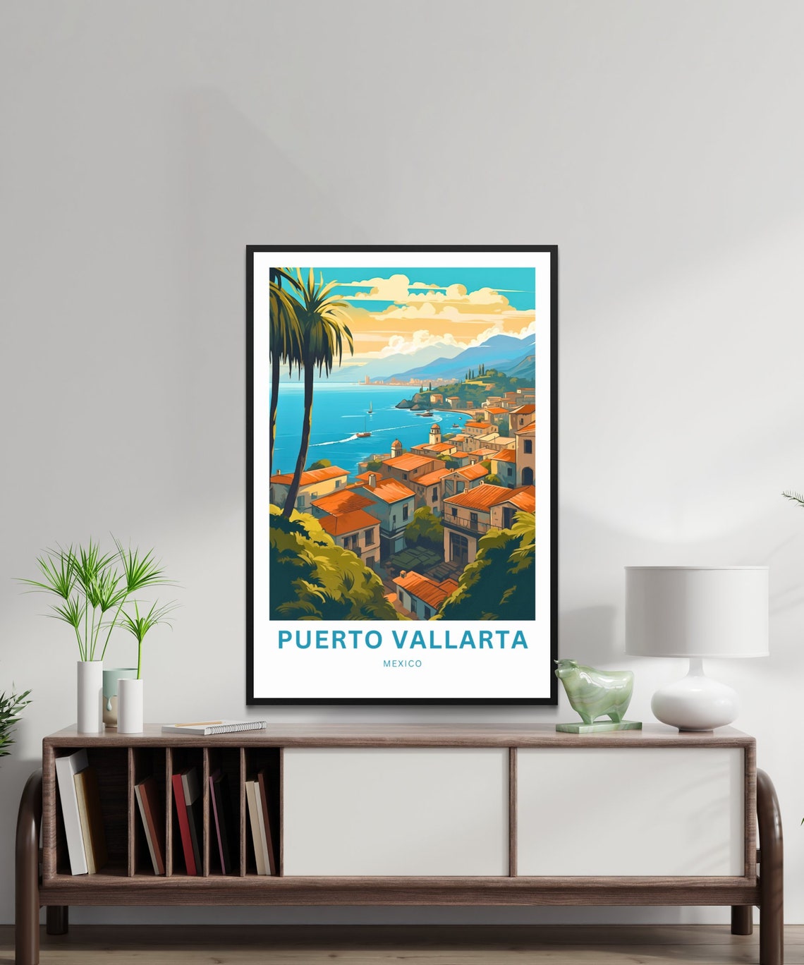 Personalized Puerto Vallarta Travel Print Puerto Vallarta Poster Mexico Wall Art Framed Present Gift Mexico Decor Present - Image 2