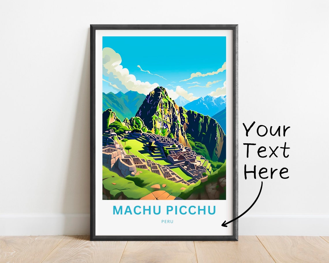 Personalized Machu Picchu Peru Panoramic Ancient Ruins Poster