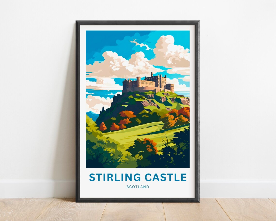 Stirling Castle Scotland Hilltop Fortress Vista Travel Poster