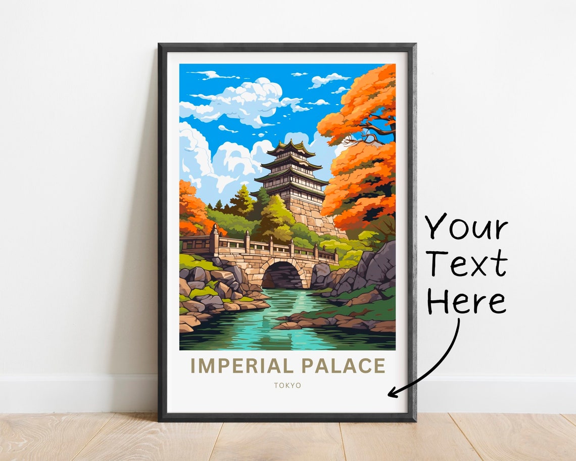 Personalized Imperial Palace Tokyo Autumn Tower Travel Poster