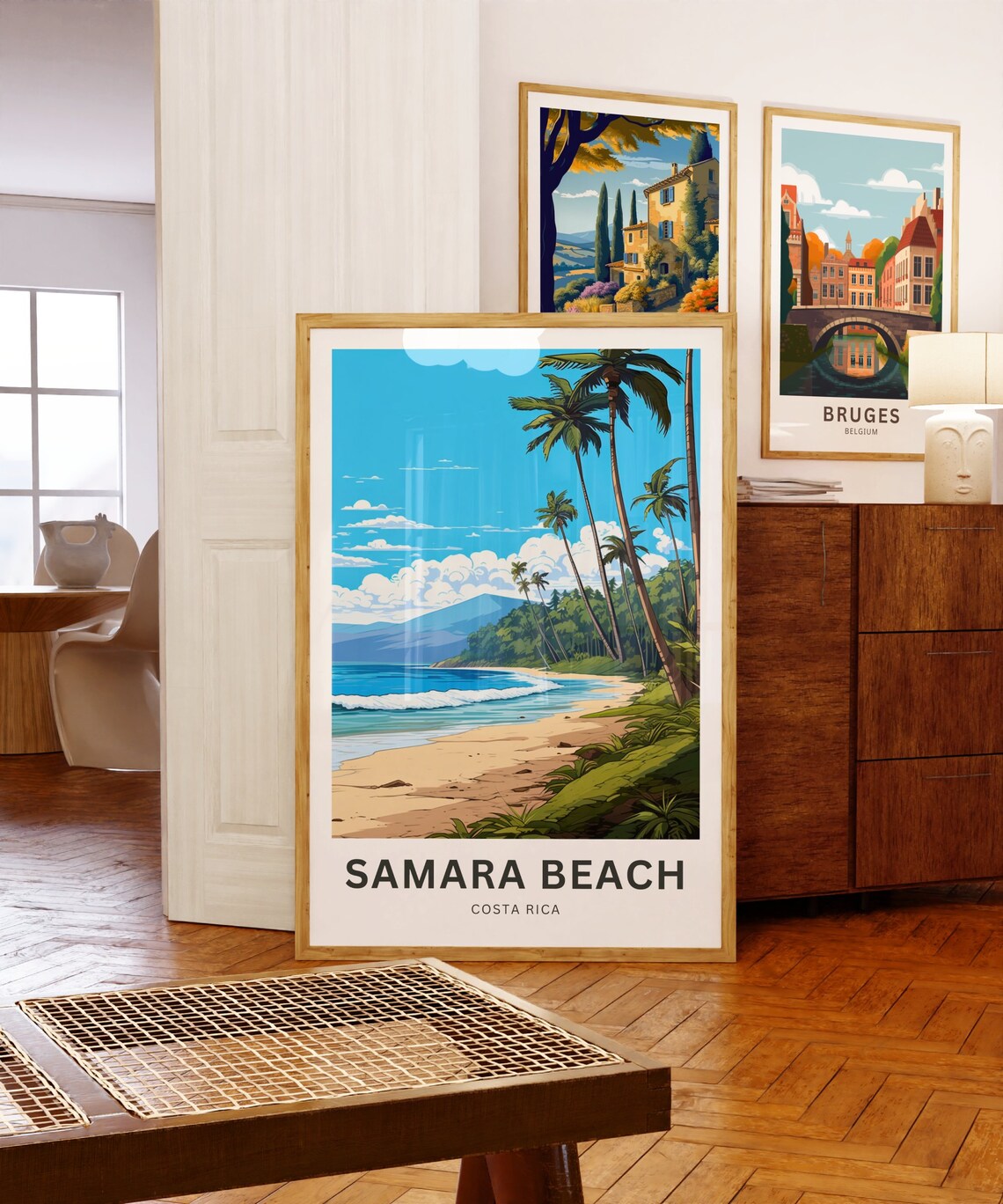 Samara Beach Costa Rica Tropical Palm Beach Vintage Travel Poster - Image 5