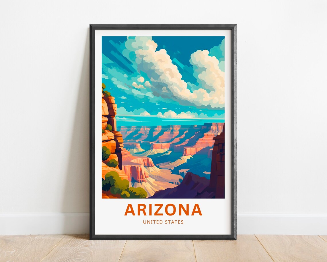 Arizona Grand Canyon Red Rock Desert Landscape Travel Poster