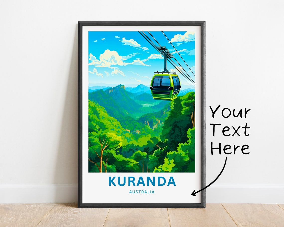 Kuranda Australia Cable Car Rainforest Valley Travel Poster Gift - Image 2