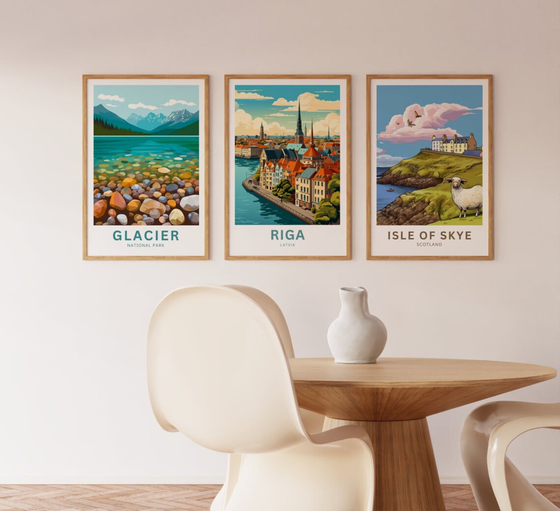 Riga Latvia Historic Old Town Skyline River View Travel Poster - Image 5