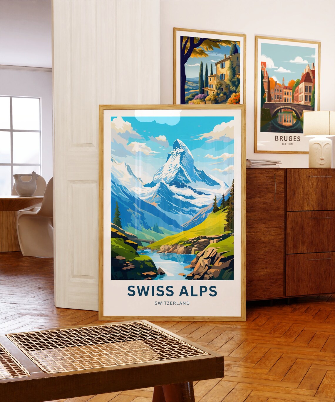 Swiss Alps Travel Poster, Switzerland Wall Art - Image 5