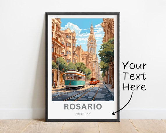 Personalized Rosario Travel Print Rosario Poster Argentina Wall Art Framed Present Gift Argentina Present