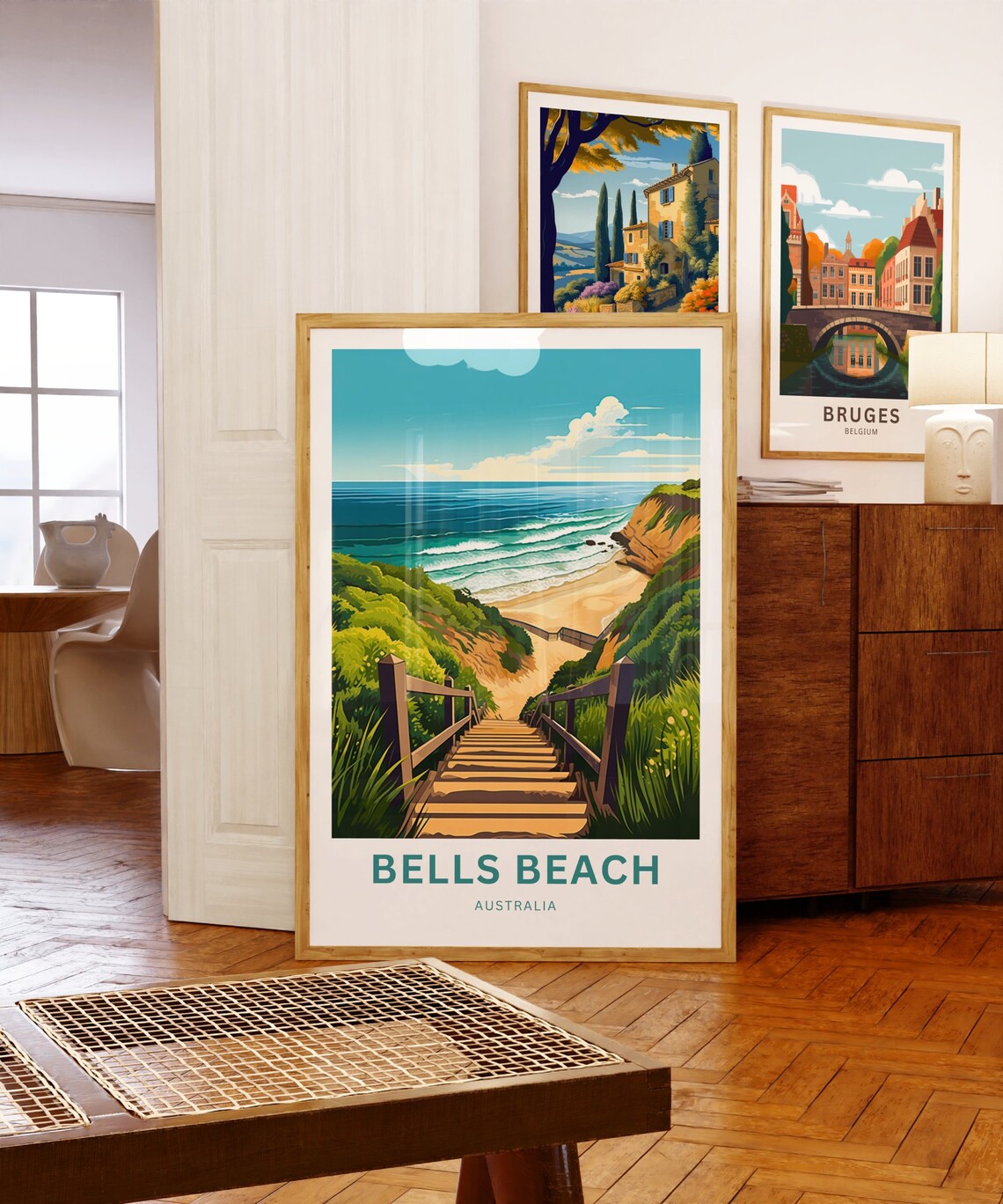 Bells Beach Australia Stairs To Sandy Cove Surf Coast Travel Poster - Image 5