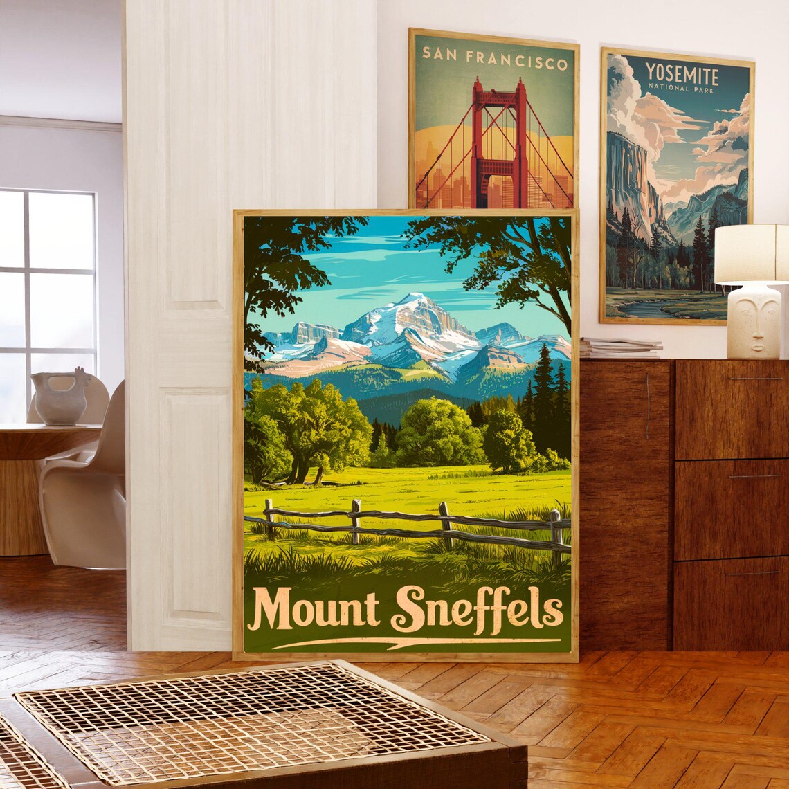 Mount Sneffels Colorado Snowy Peak Wildflower Meadow Travel Poster - Image 5