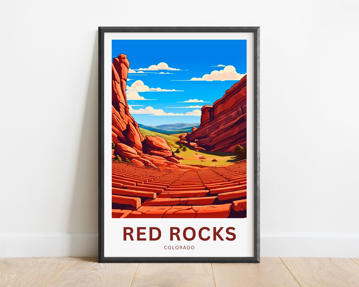 Red Rocks Colorado Amphitheatre Red Sandstone Concert Poster