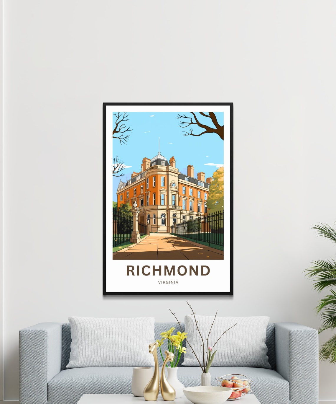 Richmond Virginia Stately Historic Estate Gates Travel Poster - Image 3