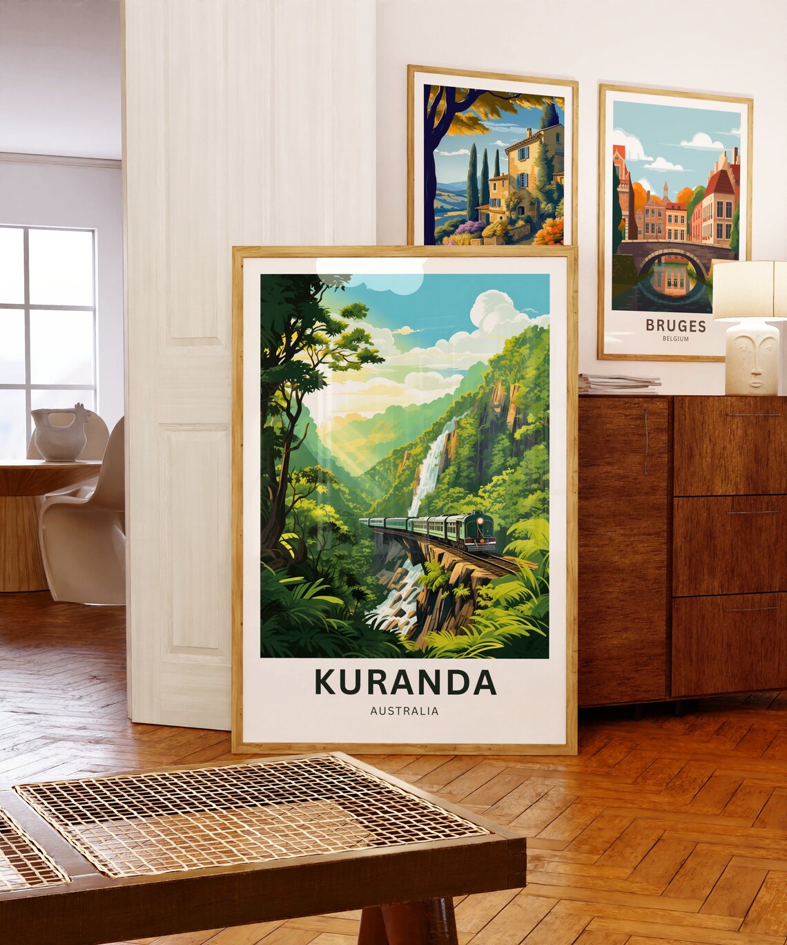 Kuranda Australia Train Bridge Waterfall Vintage Travel Poster Gift - Image 5