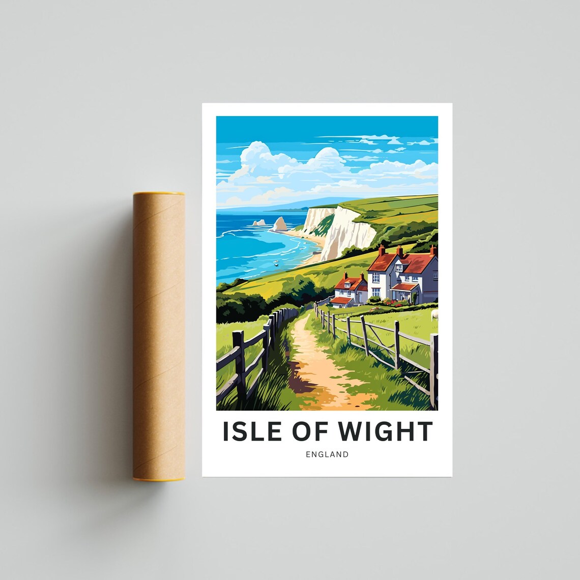 Personalized Isle of Wight Countryside Cottages Custom Poster - Image 4