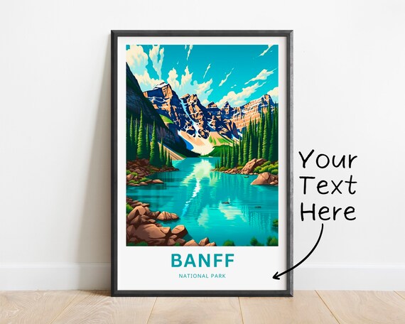 Personalized Banff National Park Turquoise Lake Custom Text Poster