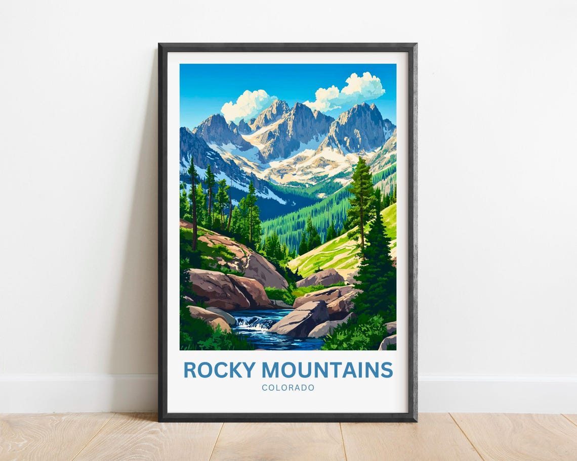 Rocky Mountains Colorado Snowcapped Peaks Mountain View Poster