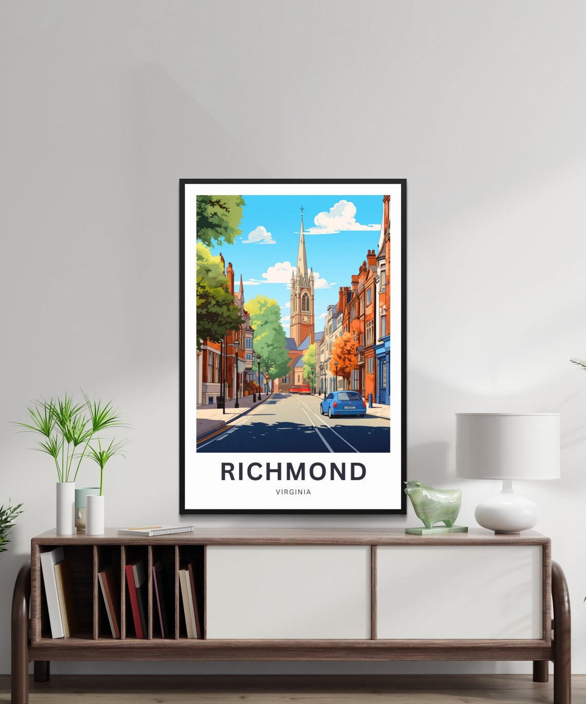 Personalized Richmond Virginia Church Street Custom Text Travel Poster - Image 2