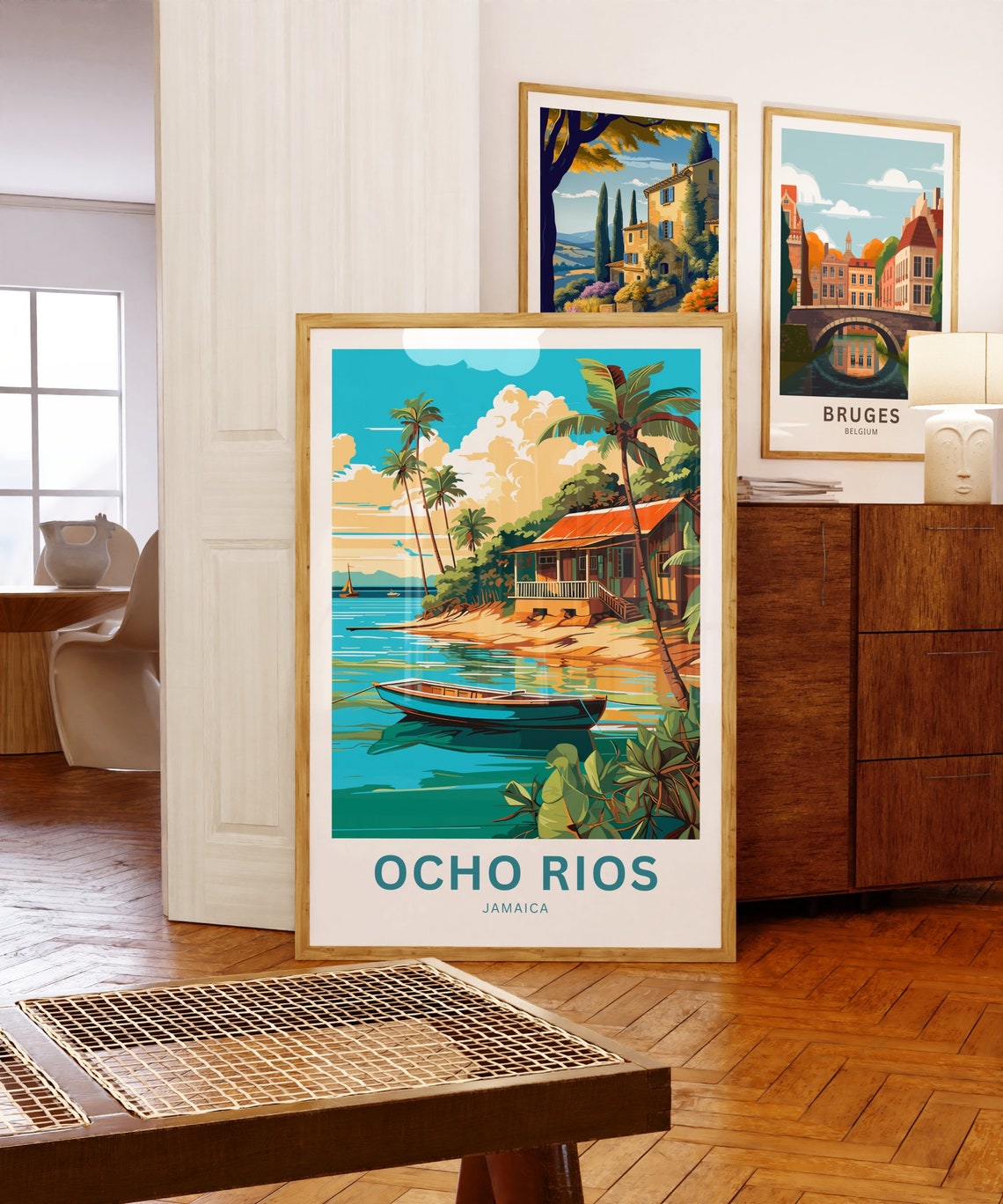Personalized Ocho Rios Jamaica Beach Hut Palm Bay Travel Poster - Image 5