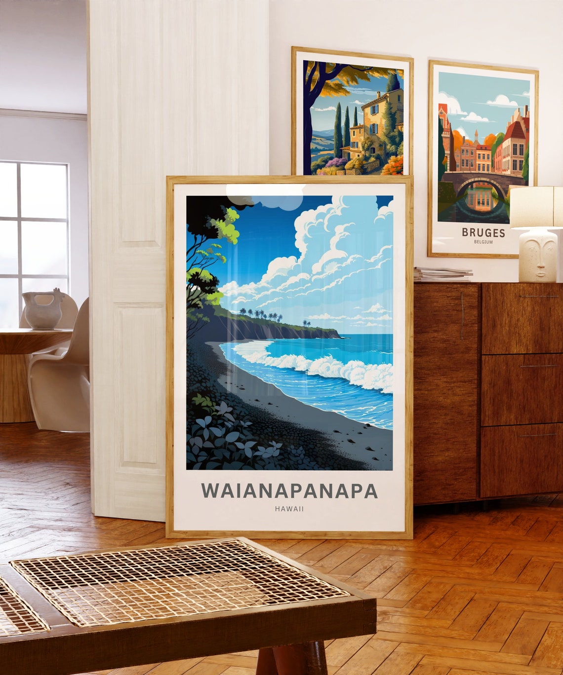 Personalized Waianapanapa Hawaii Black Sand Custom Text Poster - Image 5