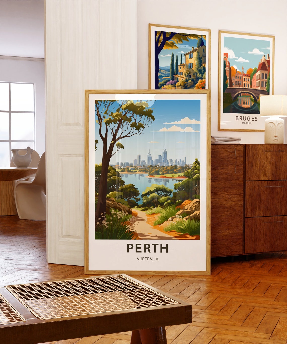 Personalized Perth Australia Gum Tree Bush Trail Travel Poster - Image 5