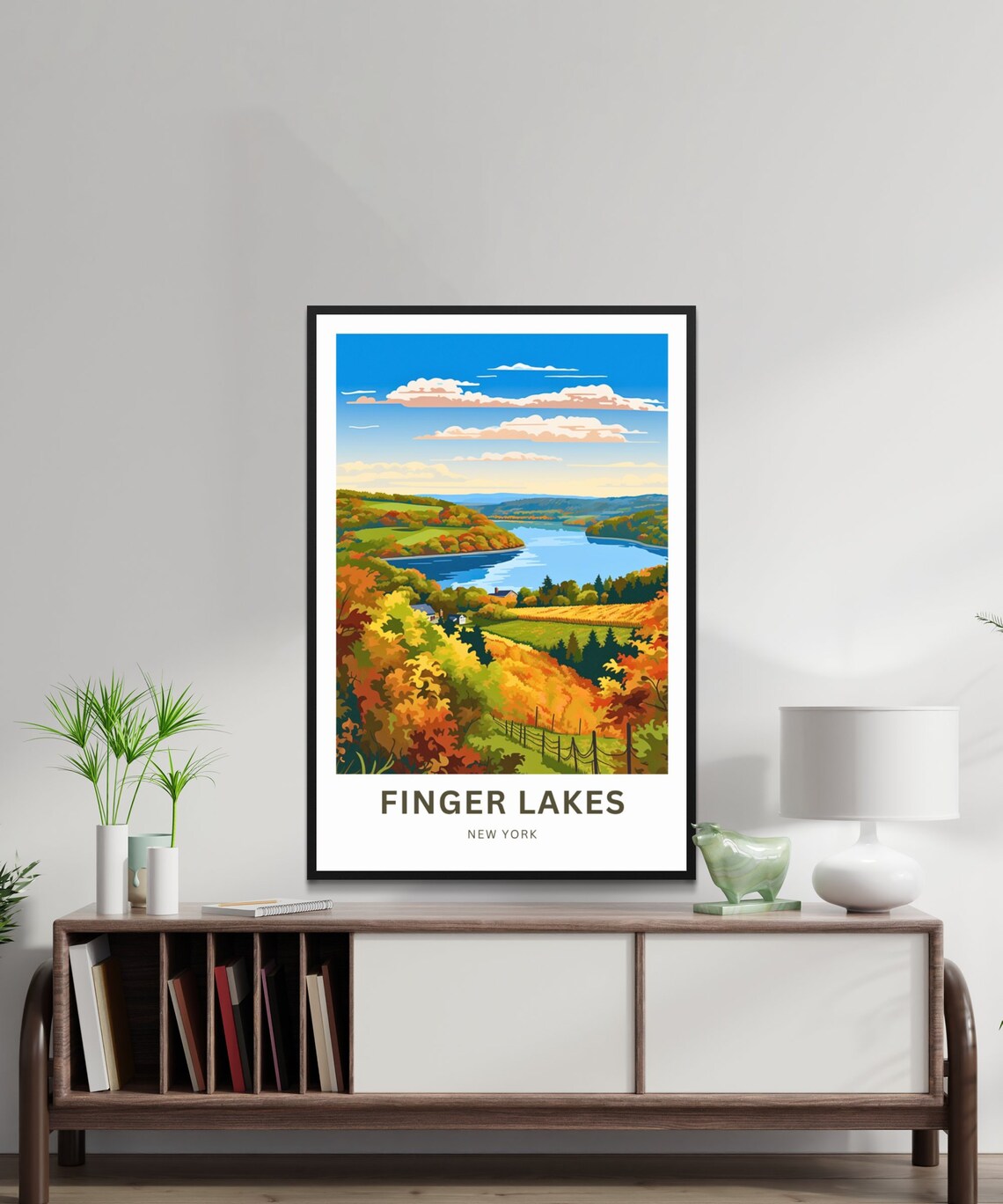 Finger Lakes New York Autumn Foliage Lake View Travel Poster - Image 3