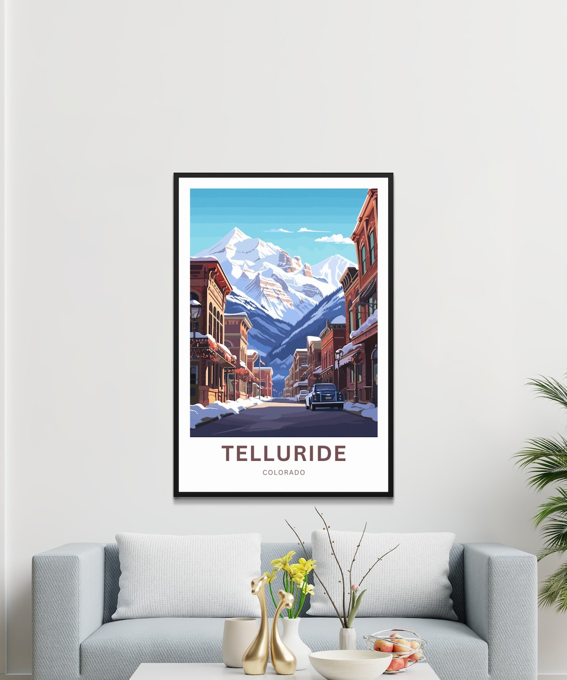 Telluride Colorado Winter Main Street Snowy Mountain Town Poster - Image 3