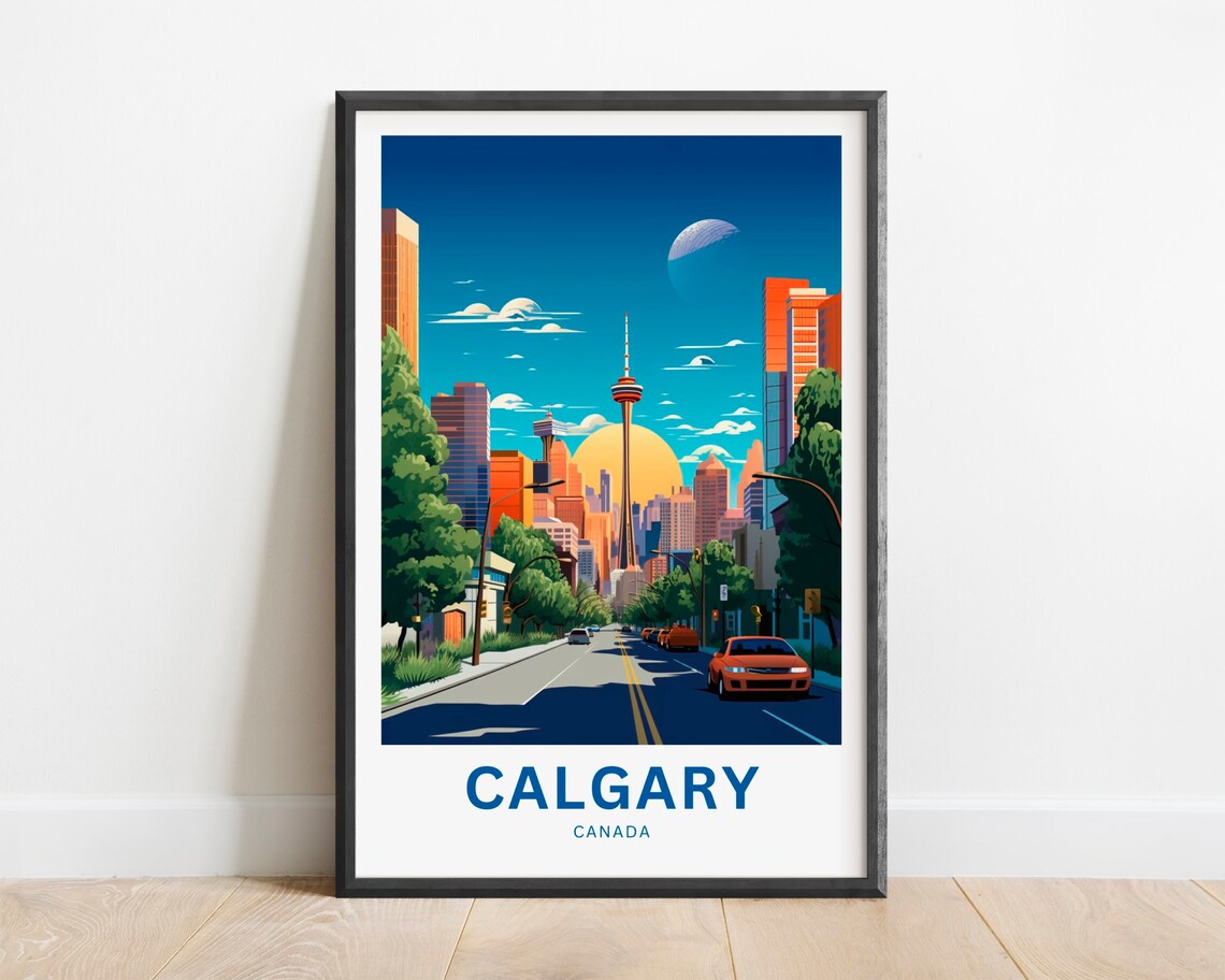 Calgary Canada Downtown Skyline Tower Wide City Avenue Poster