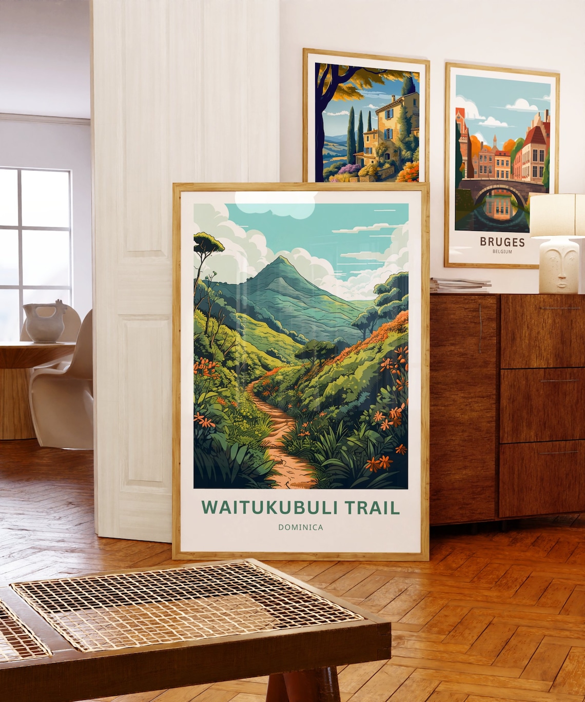 Waitukubuli Trail Dominica Vintage Travel Poster with Wildflower Mountain Path - Image 5