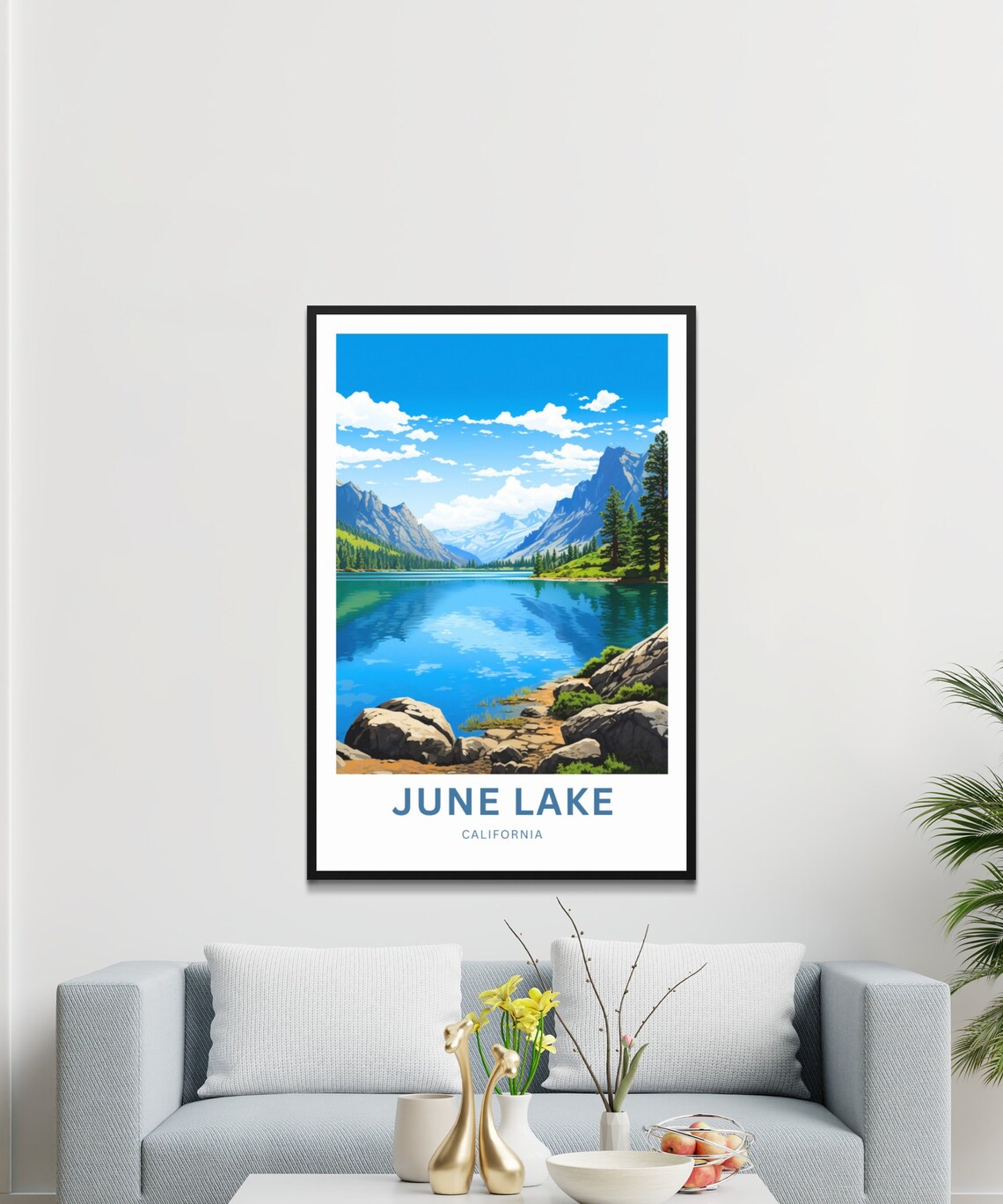 June Lake California Alpine Lake Rocky Shore Mountain View Poster - Image 3