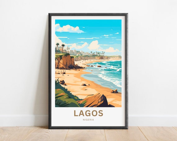 Lagos Travel Print Lagos Poster Nigeria Wall Art Framed Present Gift Africa Present