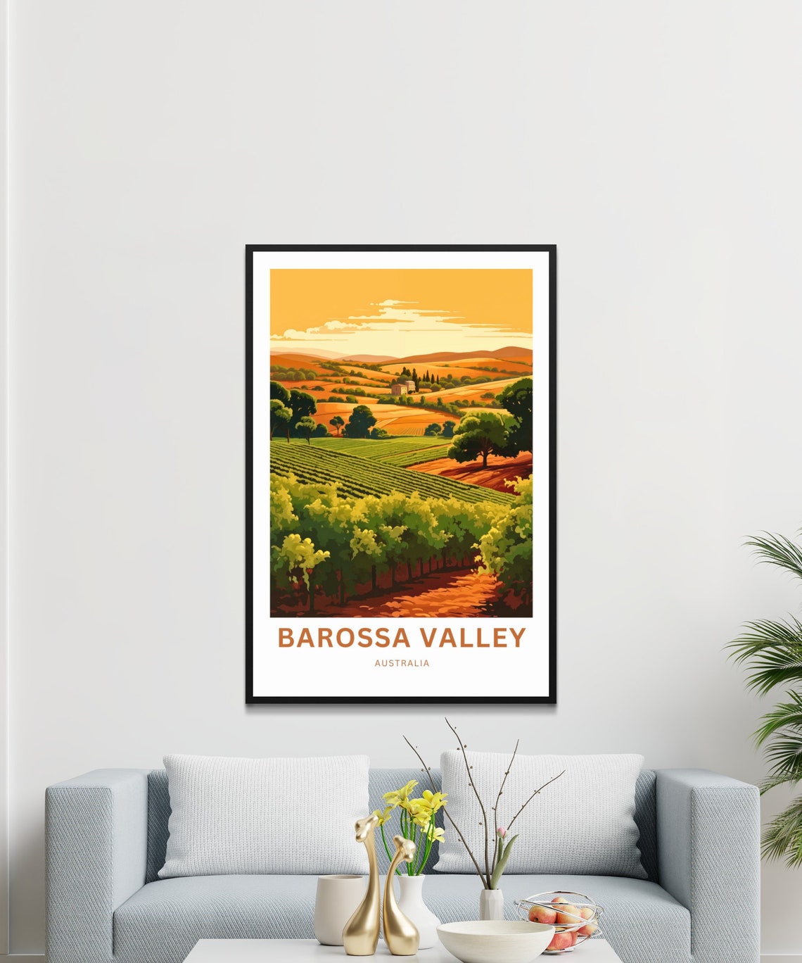 Barossa Valley Australia Vineyard Rolling Hills Travel Poster - Image 3