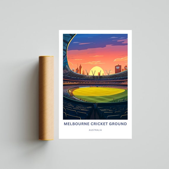 Melbourne Cricket Ground Mcg Travel Print Melbourne Cricket Ground Poster Australia Wall Art Framed Present Gift Australia Present