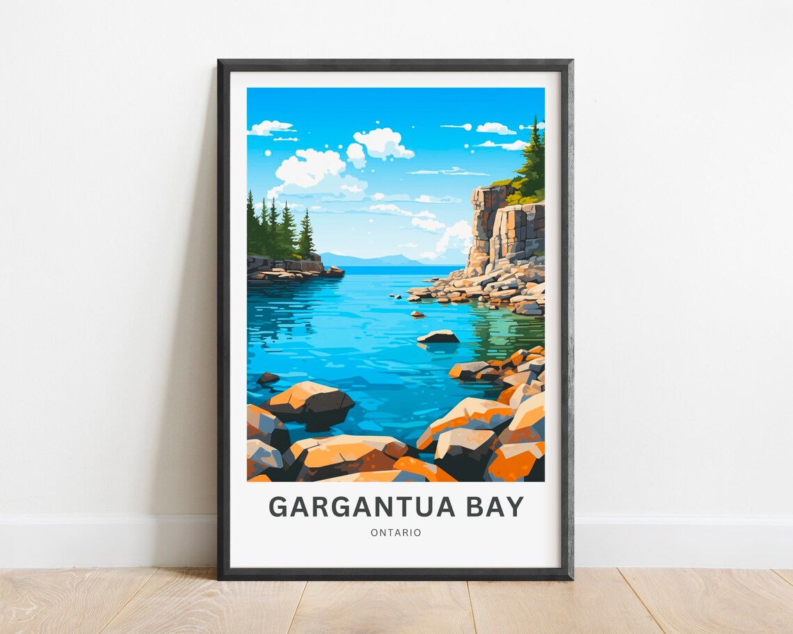Gargantua Bay Ontario Rugged Rocky Shoreline Lake View Art Poster