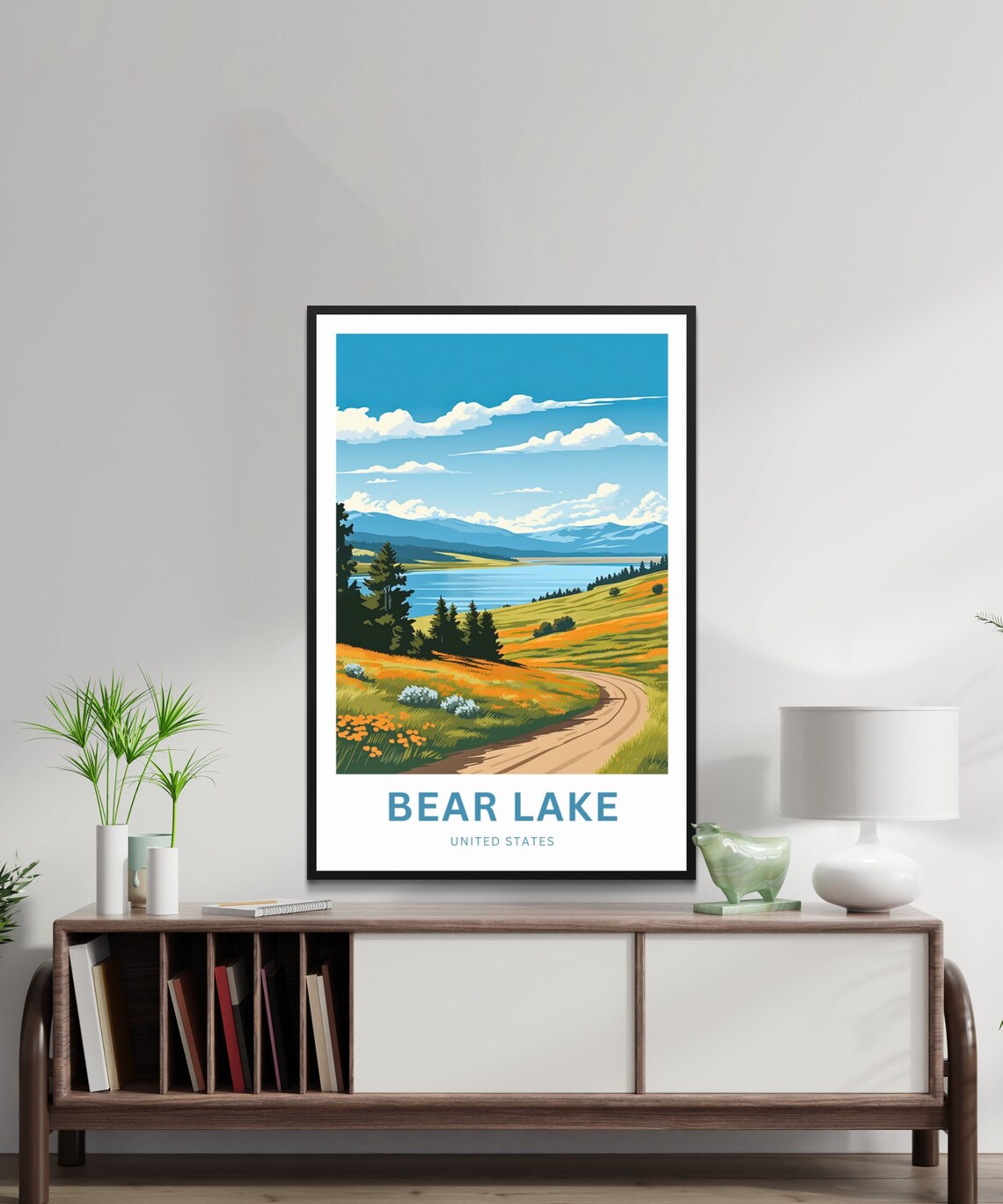 Bear Lake United States Wildflower Meadow Road Travel Poster - Image 2