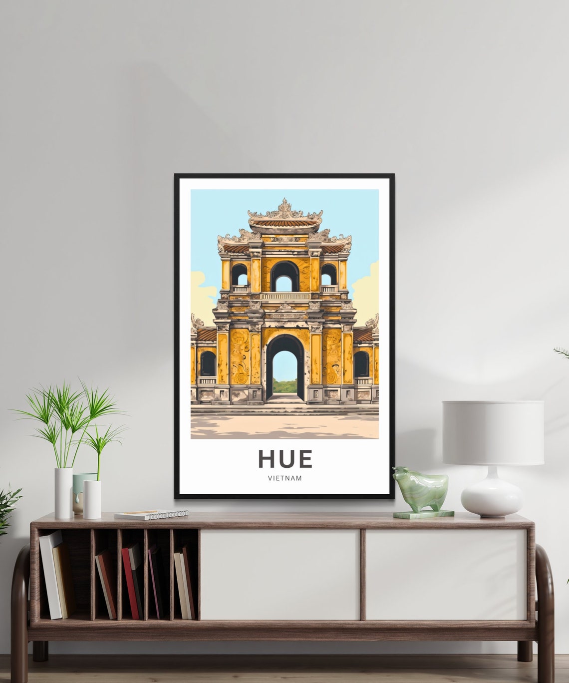Hue Vietnam Imperial Gate Personalized Custom Text Travel Poster - Image 2