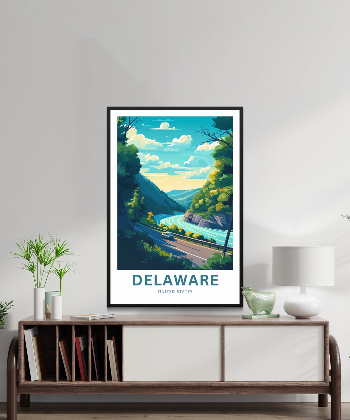 Delaware Scenic Highway River Drive Custom Text Travel Poster - Image 2