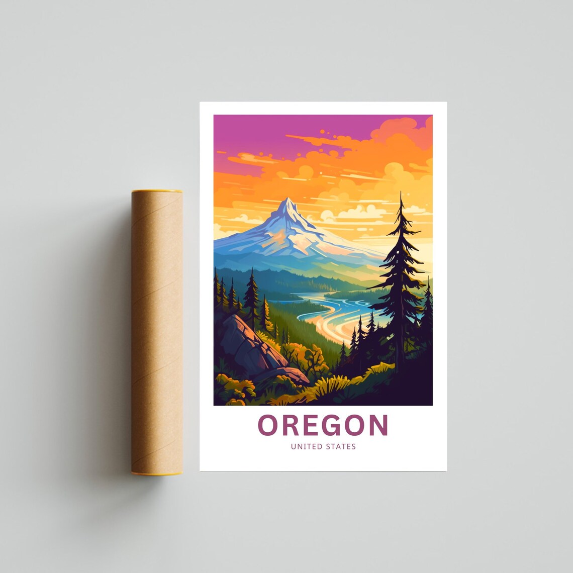 Oregon Travel Poster, United States Wall Art - Image 4