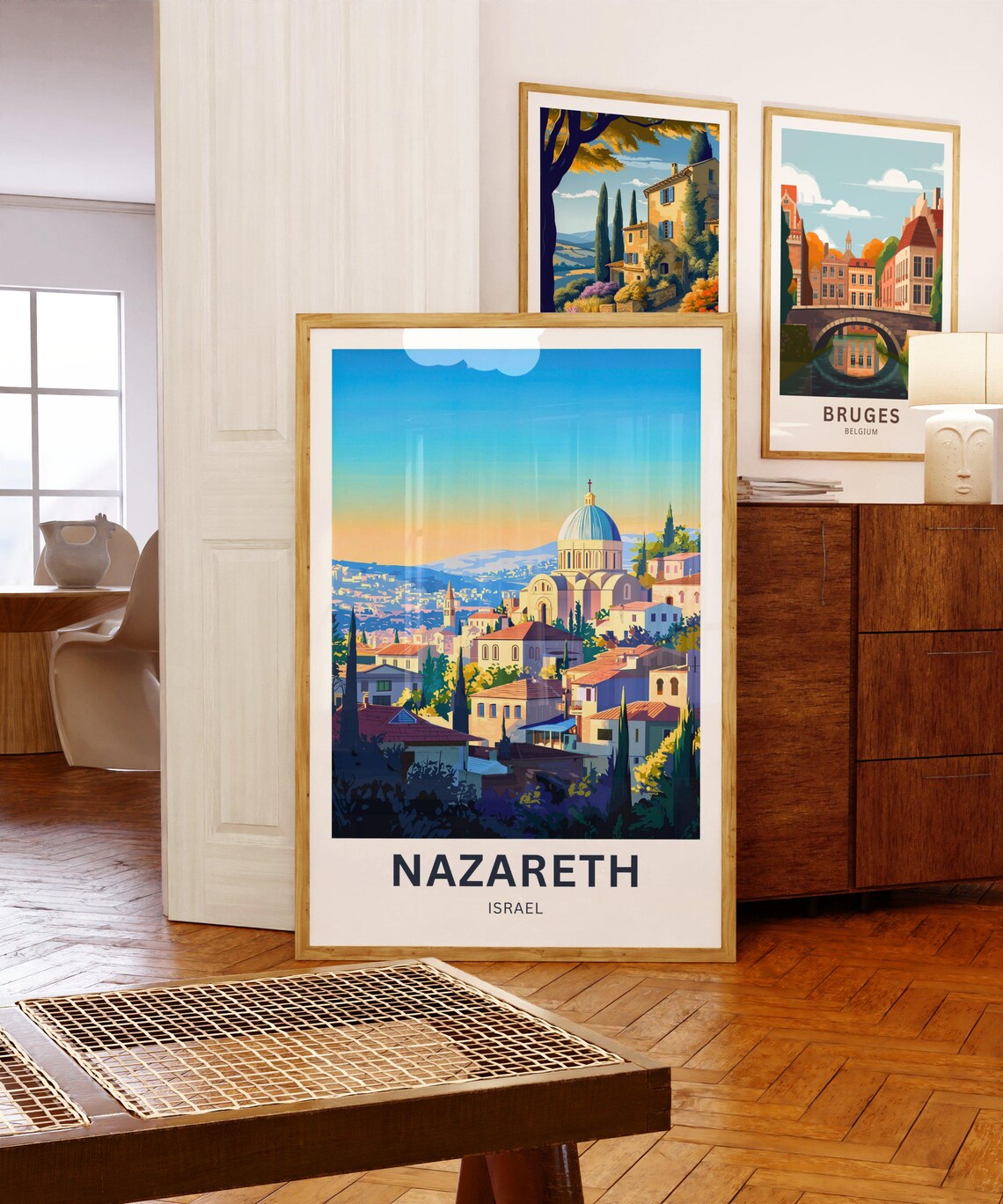 Nazareth Israel Old City Domed Church Skyline View Travel Poster - Image 5