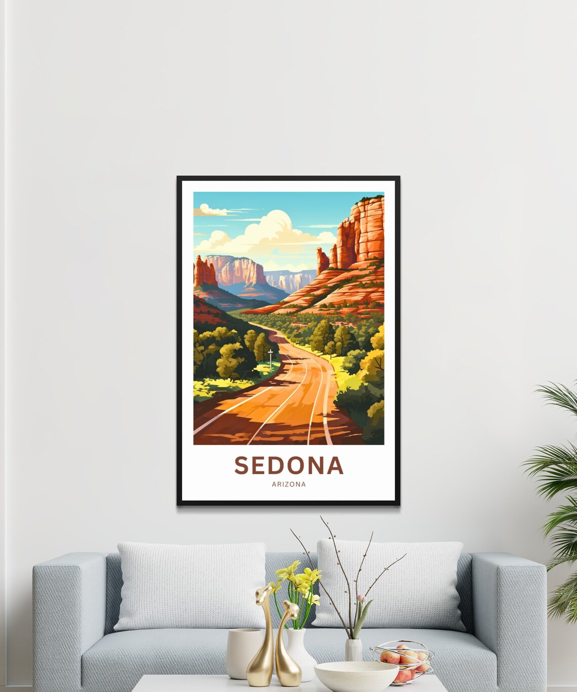 Sedona Arizona Red Rock Canyon Road Scenic Desert Travel Poster - Image 3