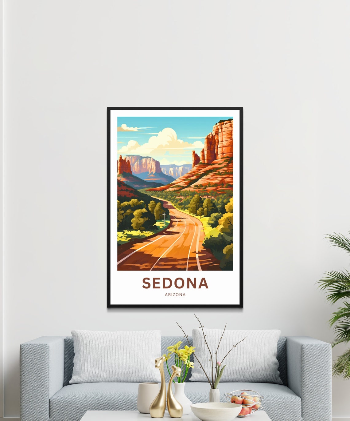 Sedona Arizona Red Rock Road Scenic Personalized Travel Poster - Image 3