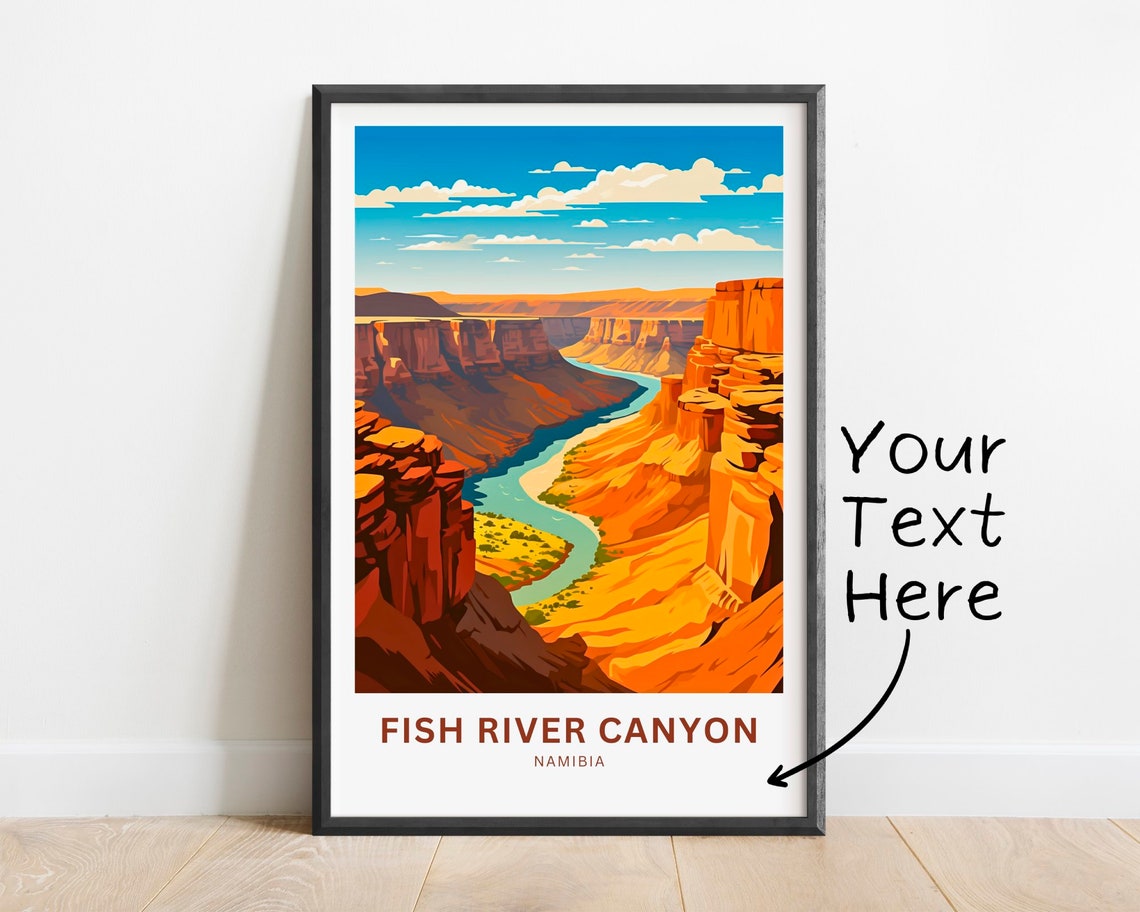Fish River Canyon Namibia Personalized Red Cliffs River Travel Poster