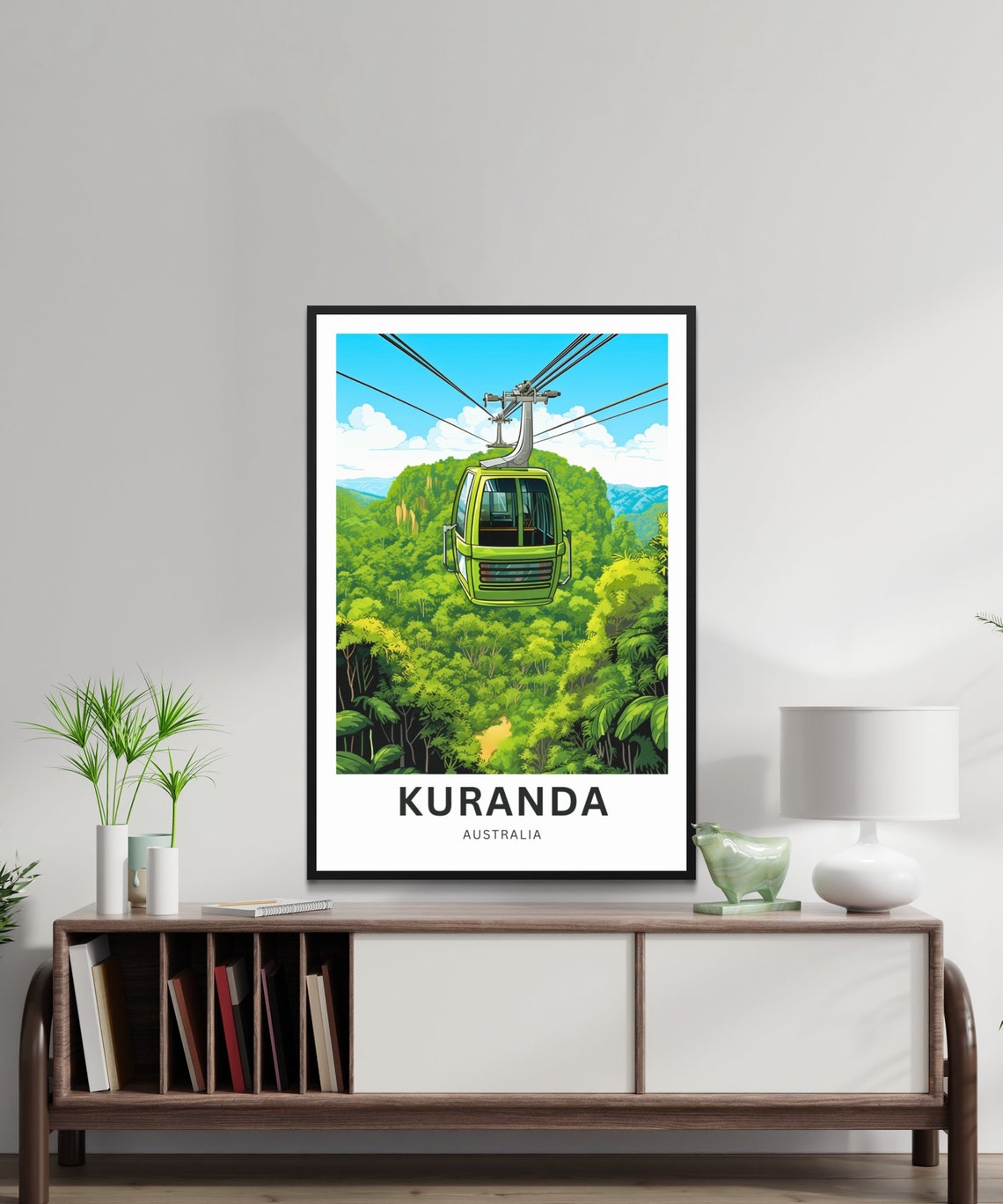 Kuranda Australia Rainforest Cable Car Vintage Travel Poster Gift - Image 3