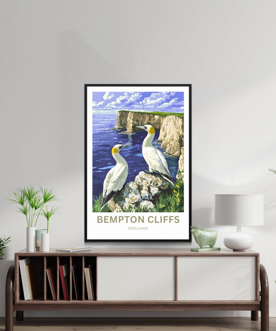 Bempton Cliffs England Chalk Gannets Coast Custom Travel Poster - Image 4