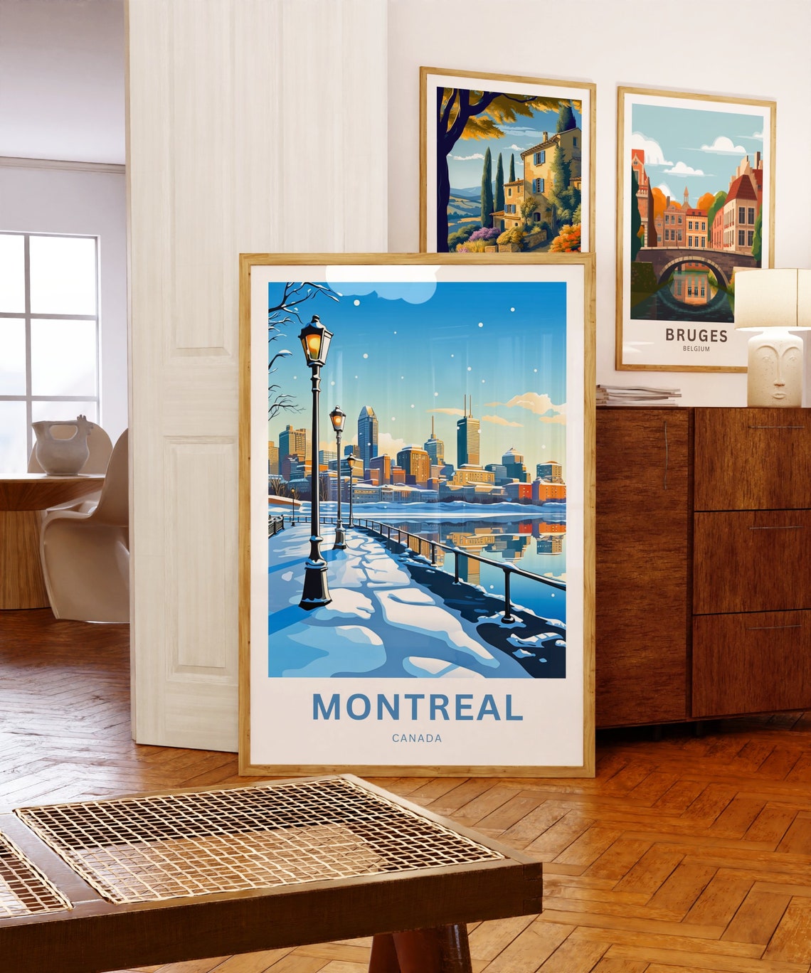 Personalized Montreal Canada Winter Waterfront Promenade Poster - Image 5