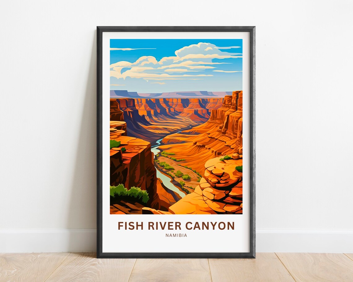Fish River Canyon Travel Print Fish River Canyon Poster Namibia Wall Art Framed Present Gift Namibia Present